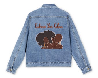 Embrace Your Culture Denim Jacket, Trendy Outerwear, Casual Fashion, Gift for Her, Stylish Streetwear, Unique Statement Piece