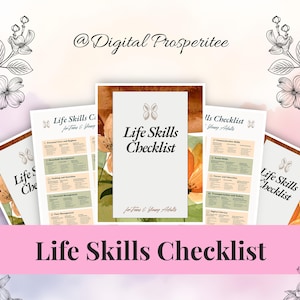Life Skills Checklist For Kids, Parenting Checklist, Essential Skills For Teens, Printable Teens Checklist