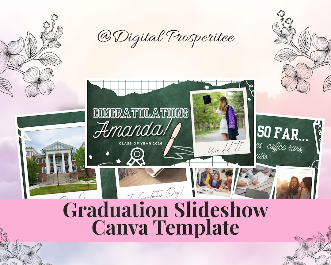 Graduation Slideshow Video Title Graduation Slideshow Template Class of 2026, Editable Canva Template - Etsy