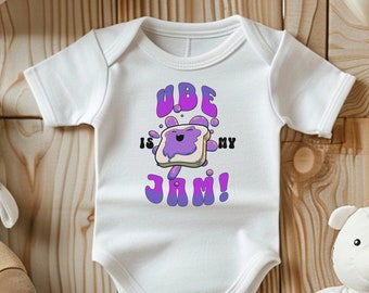 Ube Is My Jam Cotton Baby Bodysuit, Shower Gift, Foodie Lover, Purple Yam, Baking Gift