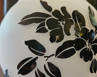 Bol/base en verre acide noir et blanc Cameo Art. Moderne milieu du siècle, 1950-1959, trouvaille rare.