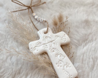 Croix religieuse bohème chic champêtre cadeau bapteme naissance communion mariage enterrement anniversaire