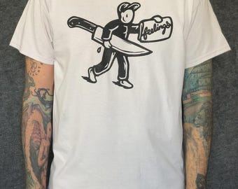 Chad Eaton- FEELINGS- "NEWS" on ice gray t-shirt