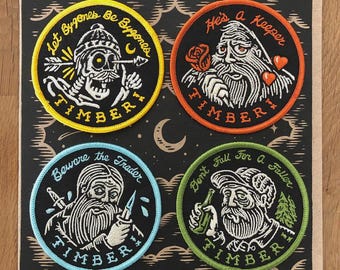 Chad Eaton-TIMBER!- "SOCIETY" iron-on patch pack