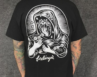 Chad Eaton- FEELINGS- "SAVIOR" on black t-shirt