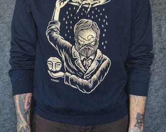 Chad Eaton- TIMBER!- "WEATHERMAN" on navy fleece pullover