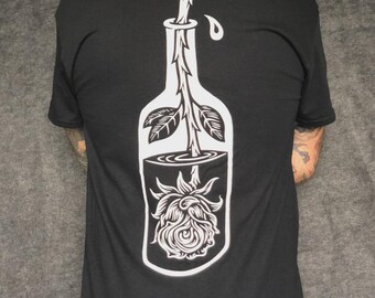 Chad Eaton- FEELINGS- "ROSE" on black t-shirt