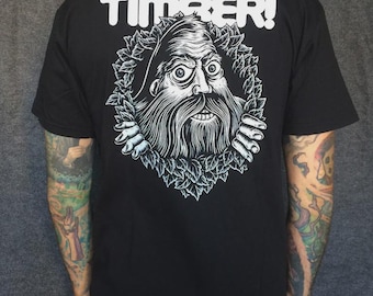 Chad Eaton- TIMBER!- "KEEPER" on black t-shirt