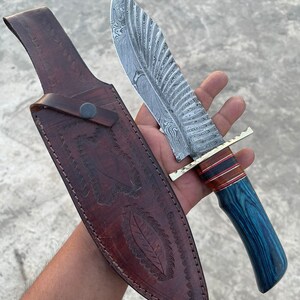 Damascus Steel Handmade Hunting Knife Gift For Men Gift For Him Gift For Father Gift For Love Wedding Gift Anniversary Gift Birthday Gift