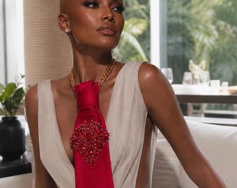 Collana con cravatta da donna Lifestyle / Cravatta di tendenza / Pezzo unico e audace per il tuo outfit / Esclusiva audace
