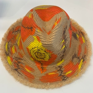 Unique hand painted tribal inspired hat