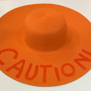 Hand painted summer straw floppy hat