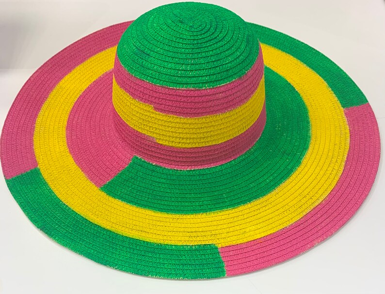 Unique Colorful Hand Painted Hat - Etsy