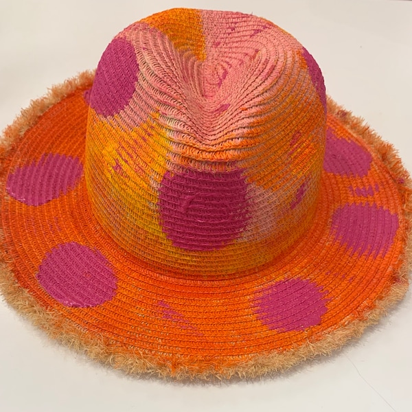 Unique custom hand painted fedora hat
