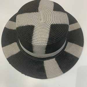 Unique geometric unisex, black and gray hat