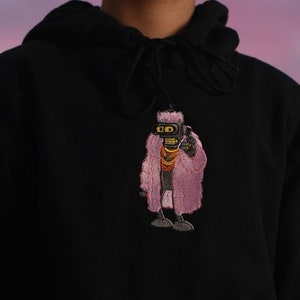 Futurama Bender Embroidery Hoodie – Bender Robot Design, Funny Sci-Fi Gift, Handmade Geek Apparel