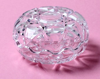 Vintage Lead Crystal Glass Box: RCR Italy 1970s Trinket Dish
