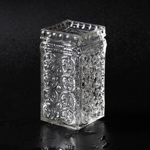 Mid-century Clear Pressed Glass Vase / Vintage Rare Elegant Vase by Adolf Matura / Libochovice / Czech Republic / 1970
