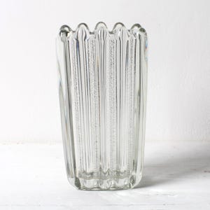 Vintage Rare Glass Vase / Mid-century Stylish Glass Vase by František Vizner / Glass Union / Rudolfova Huť / Czech Republic / 1963
