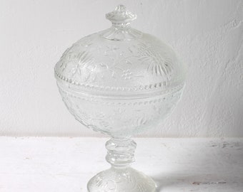 Glasdose / Bon Bon Candy Jar / Bonbonniere / Schmuckdose Cibulak von Pavel Panek / Glasunion / Rudolfova Hütte / Tschechien / 1977