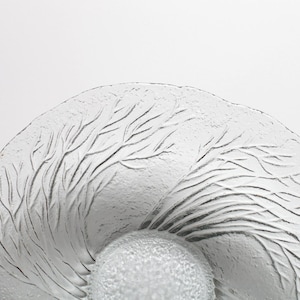 Grande coupe à fruits Forêt du milieu du siècle, centre de table décoratif en verre, design Partii Kallioinen / Lasisepät Mäntsälä / Finlande / Années 1970