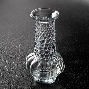 Mid-century Vase / Small Vintage Pressed Glass Vase by Pavel Panek / Glass Union / Libochovice / Czech Republic / 1972