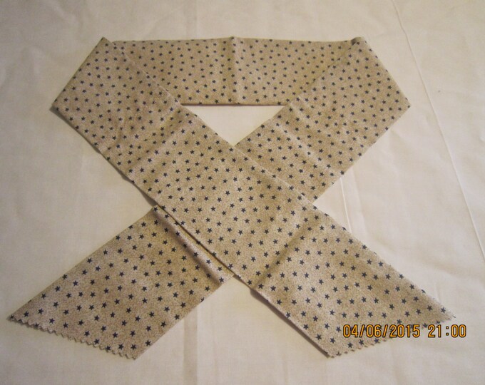 Extra Wide 3" Reusable Non-Toxic Cool Wrap / Neck Cooler  - Patriotic - Blue Stars on Tan - CLEARANCE