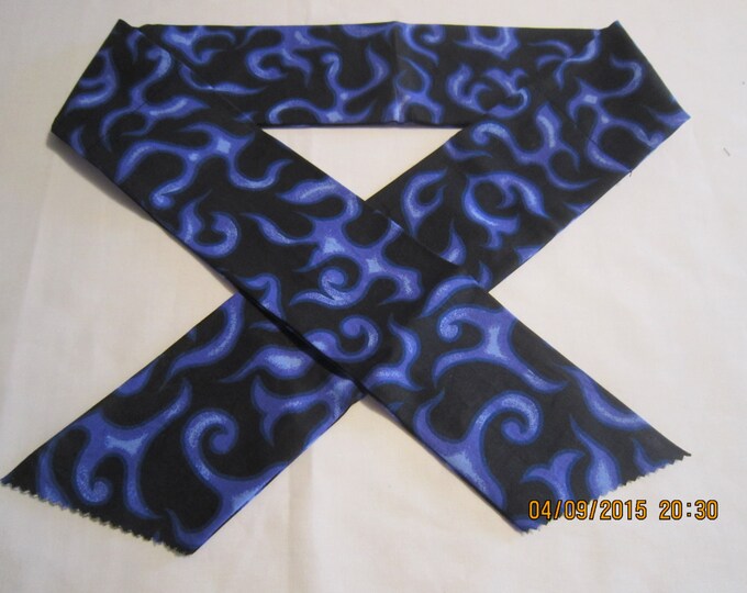 Extra Wide 3" Reusable Non-Toxic Cool Wrap / Neck Cooler  - Motorcycles/Goth - Purple Flames