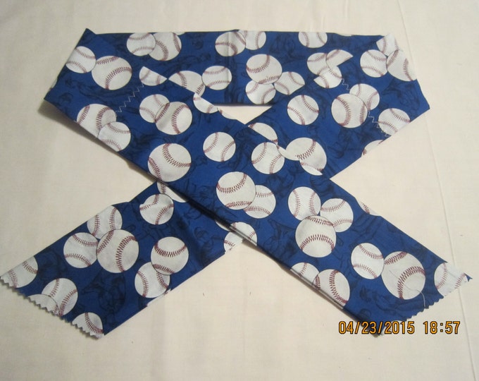 Extra Wide 3" Reusable Non-Toxic Cool Wrap / Neck Cooler  - Kids Prints - Baseball - Blue LAST ONES