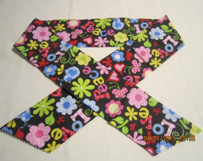 Extra Wide 3" Reusable Non-Toxic Cool Wrap / Neck Cooler  - Tie Dye & Hippie Prints - Bright Love