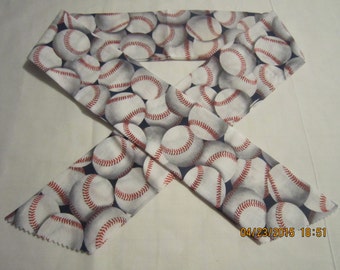 Extra Wide 3" Reusable Non-Toxic Cool Wrap / Neck Cooler  - Kids Prints - Baseball - White - LAST ONES