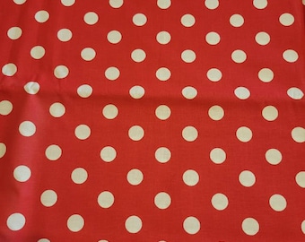 Large white polka dots on red BTY
