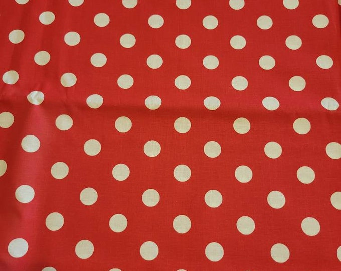 Large white polka dots on red BTY