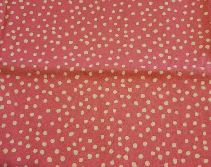 Sporadic white polka dots on medium pink BTY