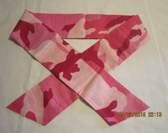 Extra Wide 3" Reusable Non-Toxic Cool Wrap / Neck Cooler  - Camouflage - Bright Pink