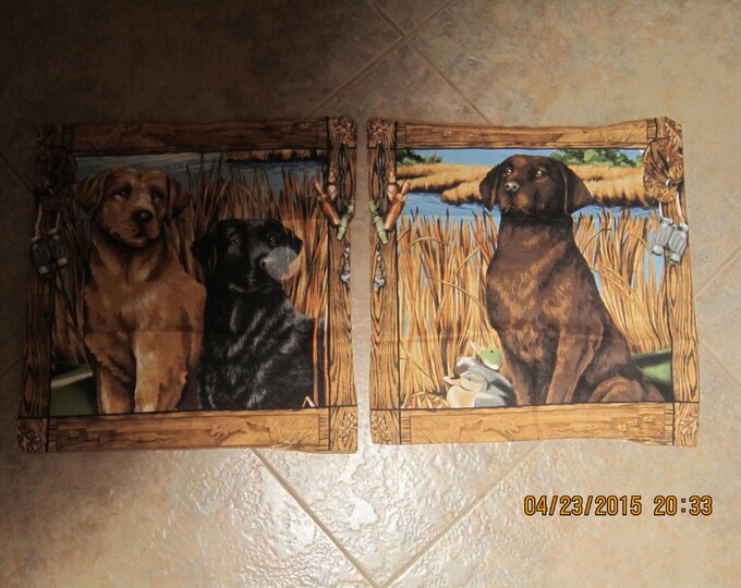 A Dog's Life Unstuffed Pillow Set Black Brown & Tan Lab Retriever - Clearance