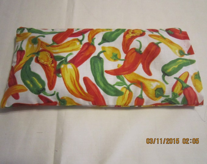 Hot Peppers on White MEDIUM Cozy Comforts Heat and Cold Packs (Unscented or Lavender)*