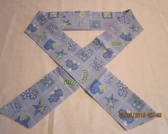 Extra Wide 3" Reusable Non-Toxic Cool Wrap / Neck Cooler  - Floral Fabrics - Stars/Hearts on Blue Squares - CLEARANCE
