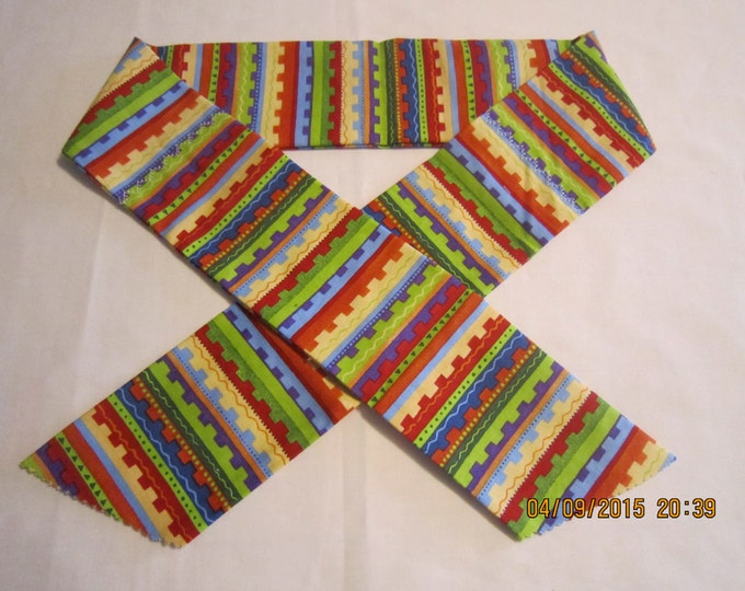 Extra Wide 3" Reusable Non-Toxic Cool Wrap / Neck Cooler  - Southwest Indian - Stripes