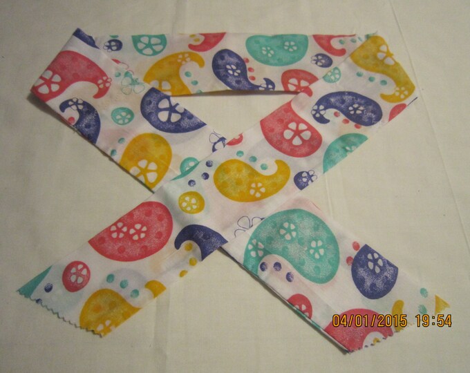 Extra Wide 2.5" - 3" Reusable Non-Toxic Cool Wrap / Neck Cooler  - Misc. Fabrics - Colored Paisley - CLEARANCE