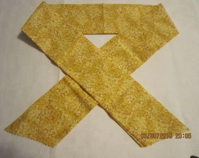 Extra Wide 3" Reusable Non-Toxic Cool Wrap / Neck Cooler  - Floral Fabrics - Shades of Yellow