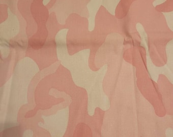Pink camo cotton fabric 60" wide. BTY