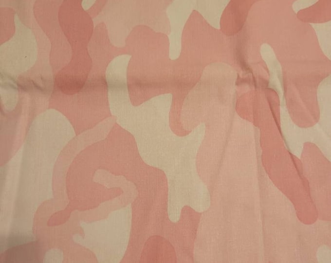 Pink camo cotton fabric 60" wide. BTY