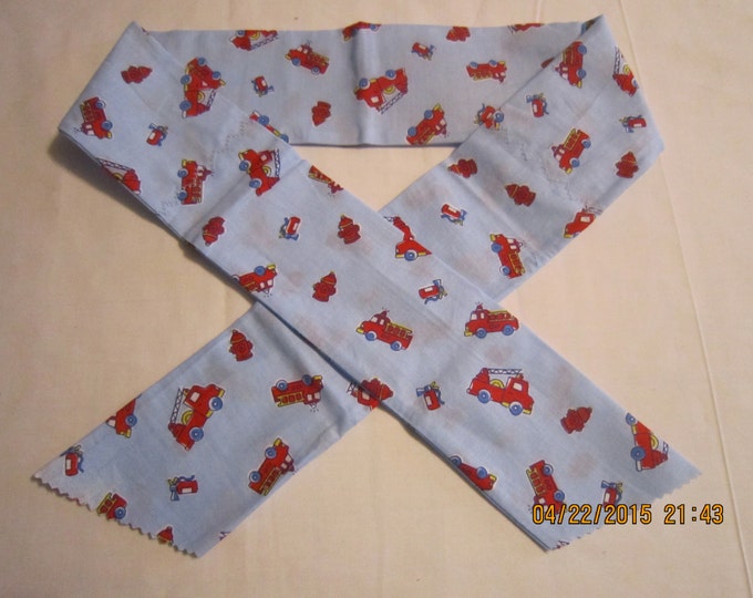 Extra Wide 3" Reusable Non-Toxic Cool Wrap / Neck Cooler  - Kids Prints - Boys - Fire Hydrants Fire Trucks - CLEARANCE