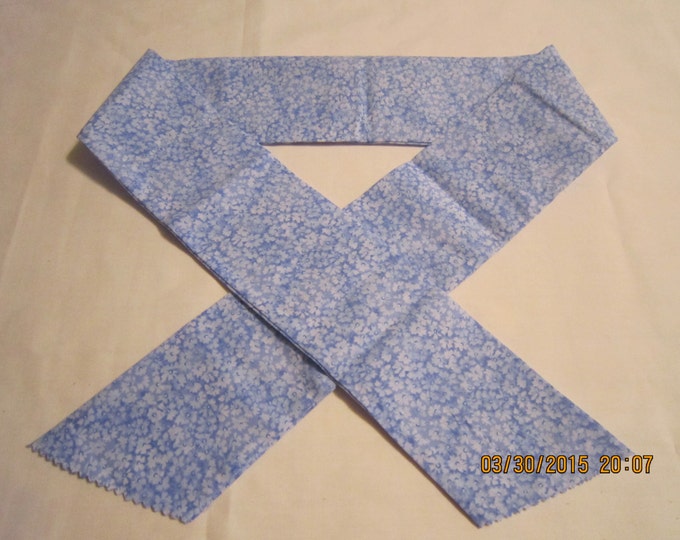 Extra Wide 3" Reusable Non-Toxic Cool Wrap / Neck Cooler  - Floral Fabrics - Shades of Light Blue