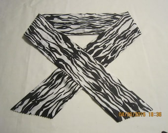 Extra Wide 3" Reusable Non-Toxic Cool Wrap / Neck Cooler  - Animal Prints - Tiger - White & Black - CLEARANCE