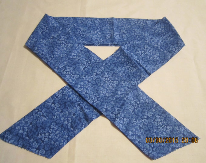 Extra Wide 3" Reusable Non-Toxic Cool Wrap / Neck Cooler  - Floral Fabrics - Shades of Royal Blue