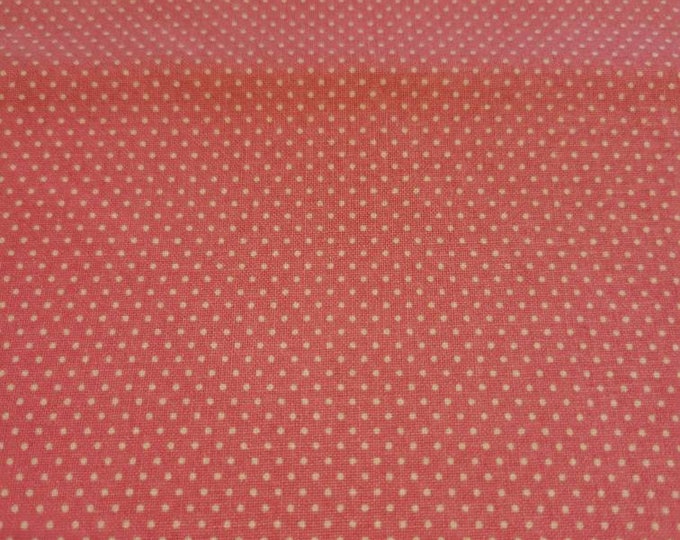 Mini white polka dots on light pink BTY