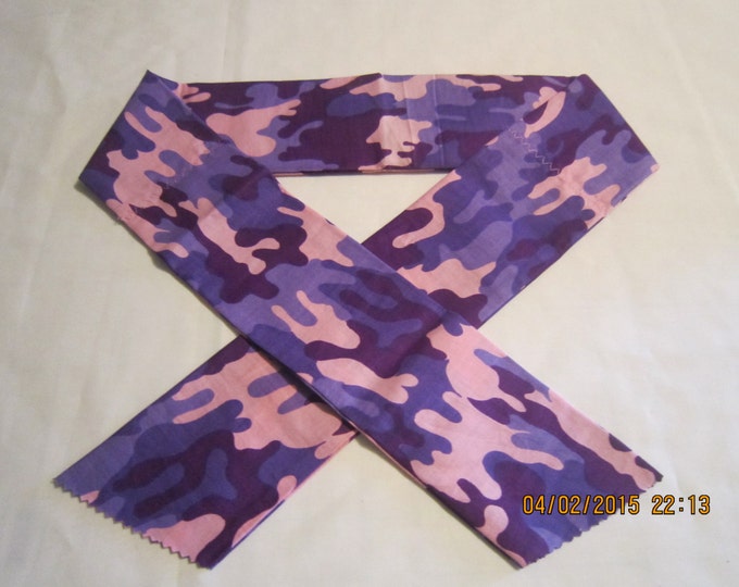 Extra Wide 3" Reusable Non-Toxic Cool Wrap / Neck Cooler  - Camouflage - Pink and Purple