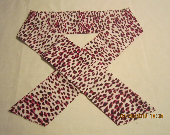 Extra Wide 3" Reusable Non-Toxic Cool Wrap / Neck Cooler  - Animal Prints - Leopard - Pink & White